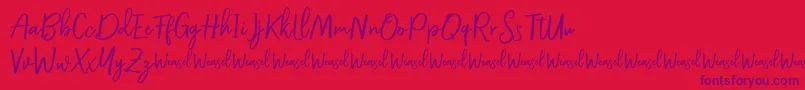 Czcionka Roullet Demo Font – fioletowe czcionki na czerwonym tle