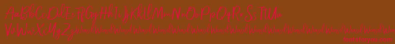 Police Roullet Demo Font – polices rouges sur fond brun