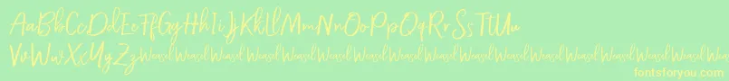 Roullet Demo Font Font – Yellow Fonts on Green Background