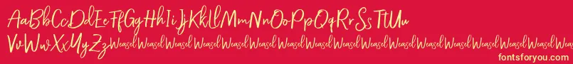 Roullet Demo Font-Schriftart – Gelbe Schriften auf rotem Hintergrund