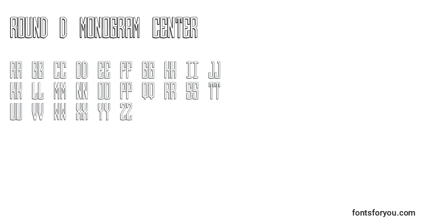 Czcionka Round 3D Monogram Center – alfabet, cyfry, specjalne znaki