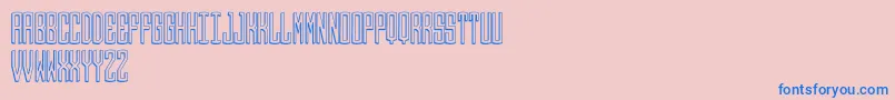 Round 3D Monogram Center Font – Blue Fonts on Pink Background