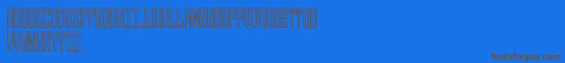 Round 3D Monogram Center Font – Brown Fonts on Blue Background
