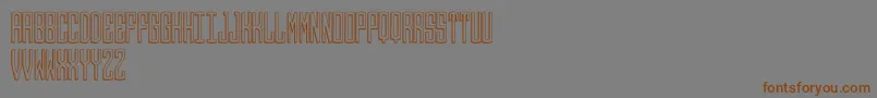 Round 3D Monogram Center Font – Brown Fonts on Gray Background