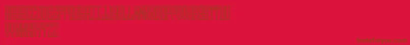 Round 3D Monogram Center Font – Brown Fonts on Red Background