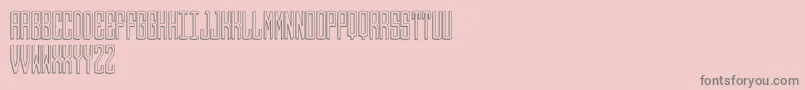 Round 3D Monogram Center-Schriftart – Graue Schriften auf rosa Hintergrund