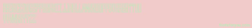 Round 3D Monogram Center Font – Green Fonts on Pink Background
