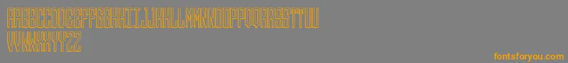 Round 3D Monogram Center Font – Orange Fonts on Gray Background