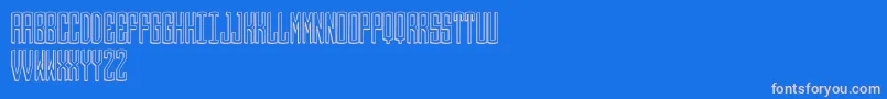 Round 3D Monogram Center Font – Pink Fonts on Blue Background