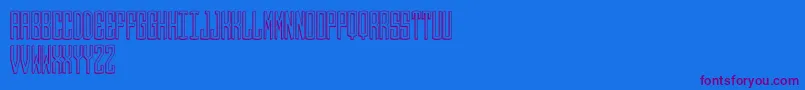 Round 3D Monogram Center Font – Purple Fonts on Blue Background