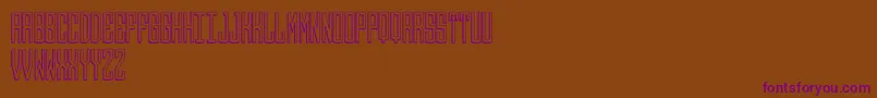 Round 3D Monogram Center-Schriftart – Violette Schriften auf braunem Hintergrund