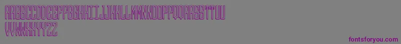 Round 3D Monogram Center Font – Purple Fonts on Gray Background