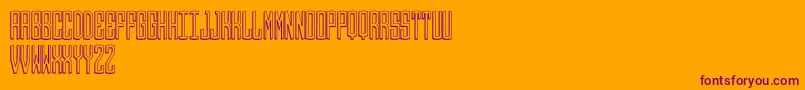 Round 3D Monogram Center Font – Purple Fonts on Orange Background