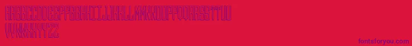 Round 3D Monogram Center Font – Purple Fonts on Red Background