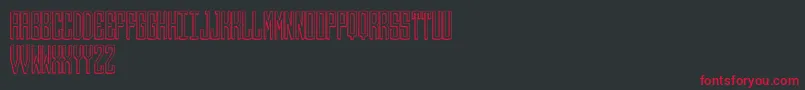 Round 3D Monogram Center Font – Red Fonts on Black Background