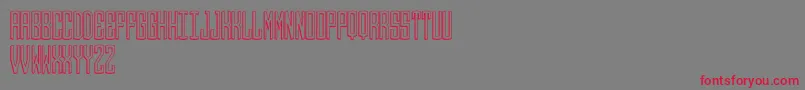 Round 3D Monogram Center-Schriftart – Rote Schriften auf grauem Hintergrund