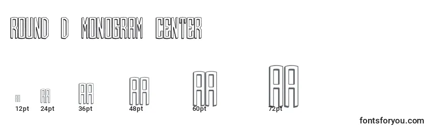 Rozmiary czcionki Round 3D Monogram Center