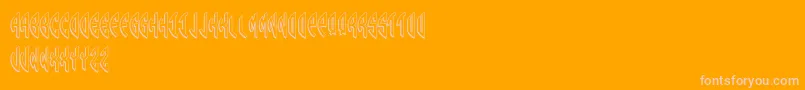 Round 3D Monogram Left-Schriftart – Rosa Schriften auf orangefarbenem Hintergrund