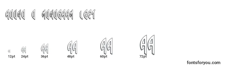 Rozmiary czcionki Round 3D Monogram Left