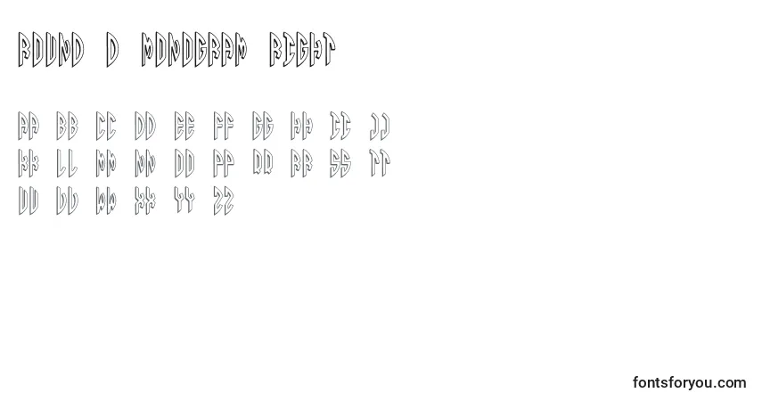 Fuente Round 3D Monogram Right - alfabeto, números, caracteres especiales
