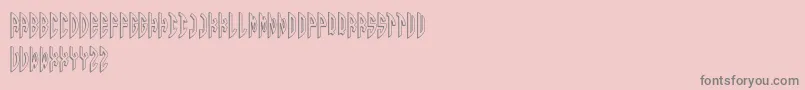 Round 3D Monogram Right-Schriftart – Graue Schriften auf rosa Hintergrund