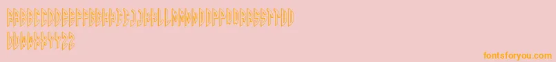 Round 3D Monogram Right Font – Orange Fonts on Pink Background