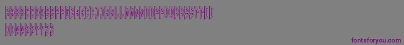 フォントRound 3D Monogram Right – 紫色のフォント、灰色の背景