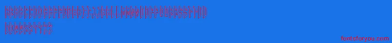 フォントRound 3D Monogram Right – 赤い文字の青い背景