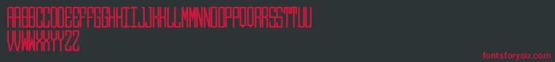 Round Monogram Center-fontti – punaiset fontit mustalla taustalla