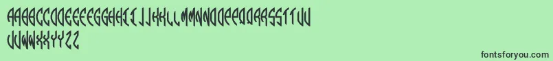 Round Monogram Left Font – Black Fonts on Green Background