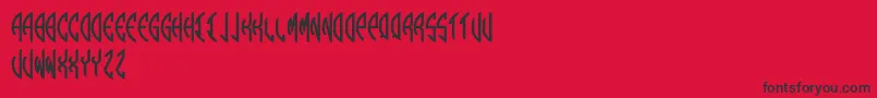 Round Monogram Left Font – Black Fonts on Red Background