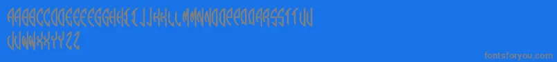 Round Monogram Left Font – Gray Fonts on Blue Background