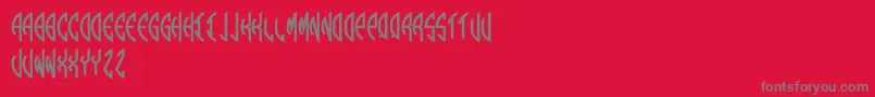 Round Monogram Left Font – Gray Fonts on Red Background