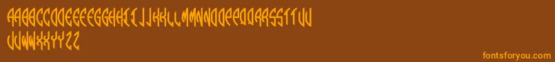 Round Monogram Left Font – Orange Fonts on Brown Background