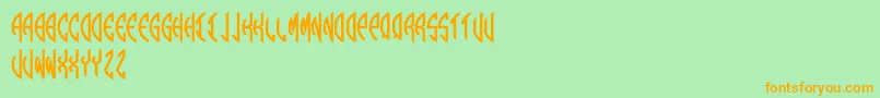 Round Monogram Left Font – Orange Fonts on Green Background