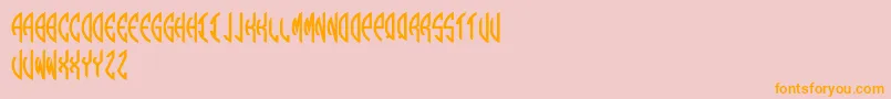 Round Monogram Left Font – Orange Fonts on Pink Background