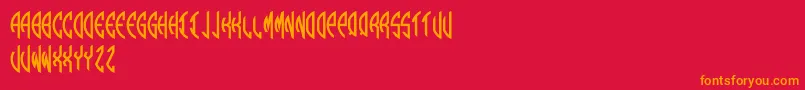 Round Monogram Left Font – Orange Fonts on Red Background