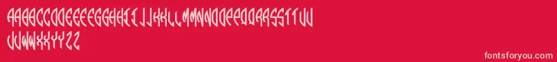 Round Monogram Left Font – Pink Fonts on Red Background