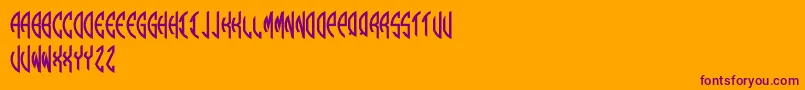 Round Monogram Left Font – Purple Fonts on Orange Background