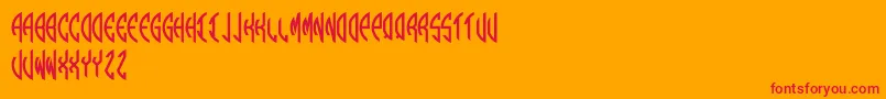 Round Monogram Left Font – Red Fonts on Orange Background