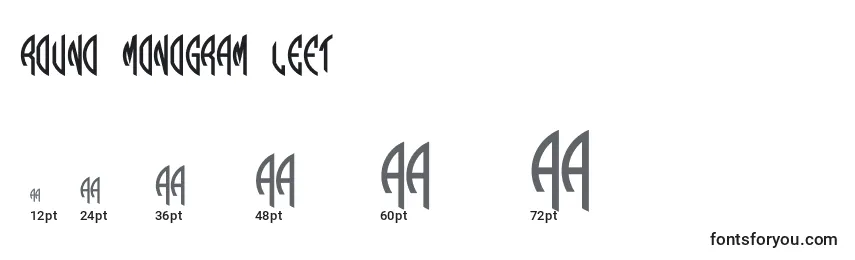 Größen der Schriftart Round Monogram Left