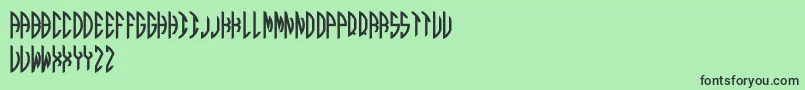 フォントRound Monogram Right – 緑の背景に黒い文字
