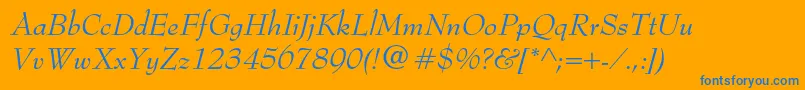 BernhardmodernstdItalic Font – Blue Fonts on Orange Background