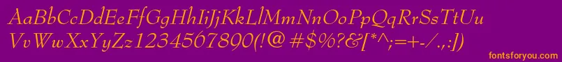 BernhardmodernstdItalic Font – Orange Fonts on Purple Background