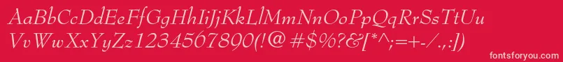 BernhardmodernstdItalic Font – Pink Fonts on Red Background