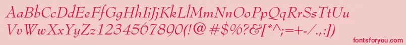 BernhardmodernstdItalic Font – Red Fonts on Pink Background