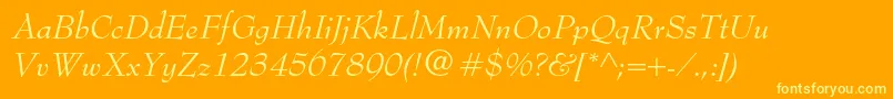 BernhardmodernstdItalic Font – Yellow Fonts on Orange Background