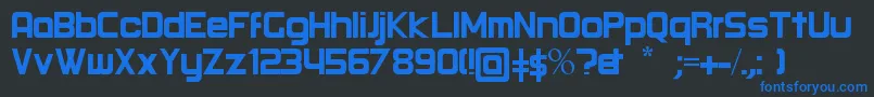 Round Regular Font – Blue Fonts on Black Background