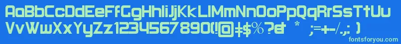 Round Regular Font – Green Fonts on Blue Background