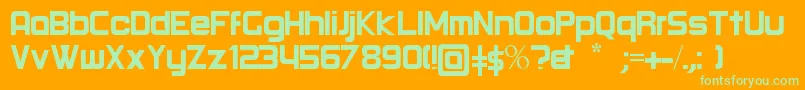 Round Regular Font – Green Fonts on Orange Background